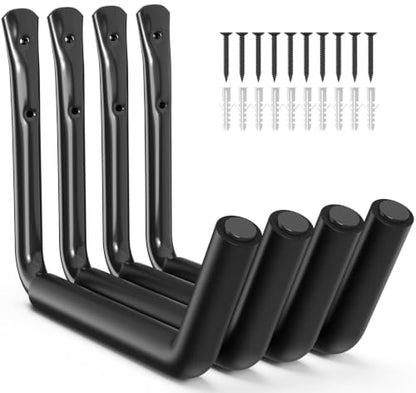 niffgaff Heavy Duty Garage Storage Hooks - 120 LB Capacity Wall Mounted Rack for Kayaks, Ladders, and Bikes