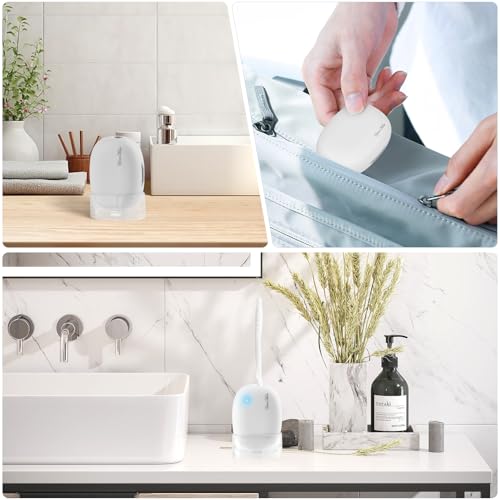 UVC Rechargerable Toothbrush Sanitizer Case Travel Toothbrush Covers Case with Holder for Houshold and Traveling or Business Trip White