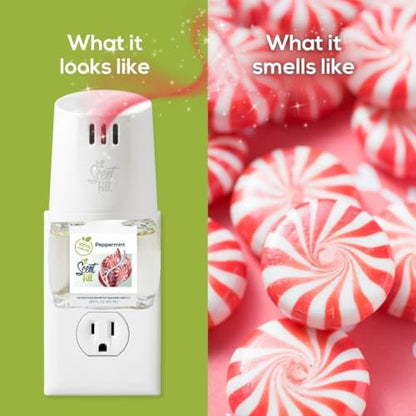 Scent Fill 100% Natural Peppermint Plug in Air Freshener, 4 Scented Oil Refills