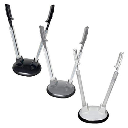 3 Pack Baggy Rack Holders for Meal Prep Bags, Adjustable Food Prep Baggie Holder Stand, Hands Free Plastic & Freezer Bag Holder Stand for Filling, Compatible with Ziplock Bag Storage, Black White Gray