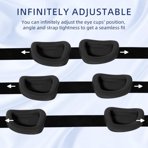 Sleep Mask for Sleeping, Zero Pressure 3D Blackout Eye Mask | 0.6" Deep Eye Cups for Lash Extensions & Side Sleepers, Soft Cotton Material, Adjustable Fit for Travel, Naps & Night Sleep