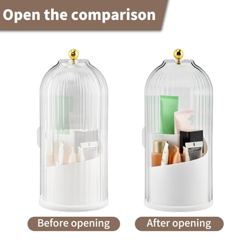 Toothbrush Holders with Sliding Lid for Bathroom Counter Organizer, Tooth Brush Toothpaste Holder for Bathroom Vanity Makeup Brushes Holder