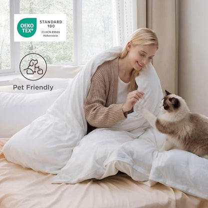 Bedsure White Duvet Cover King Size - 3 Pieces Prewashed Cotton-Like Polyester Extra Soft Bedding Set, Includes 1 Duvet Cover 104x90 Inches with Zipper Closure & 2 Pillow Shams, Comforter Not Included