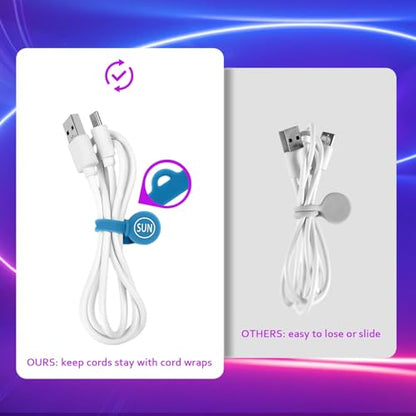 Cable Cord Organizer Magnetic Cord Organizers Twist Tie Magnet Clips Cord Wrap Keepers For Charging Cord Headphone Cord Holder Silicone Cable Strap Appliance Fridge Bookmark Whiteboard Keychain 14PACK