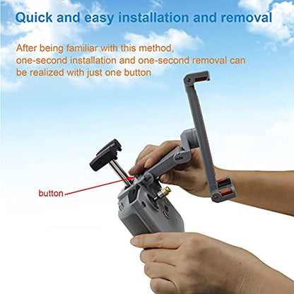 Hanatora RC-N3 N2 N1 N1C Remote Controller 4.7-13 Inch Tablet Holder Mount for DJI Flip,Neo,Air 3S/3/2S/2,Mavic 3 Classic,Mini 4K/5/4 Pro/3/2/2 SE Drone,Extended Control Phone Clip with Lanyard