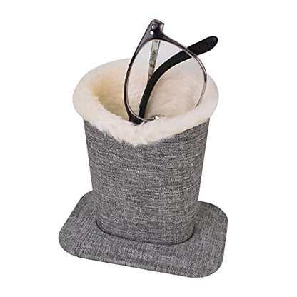Baitaihem Pack of 2 Plush Lined Eyeglasses Holder Stand Protective Glasses Case For Desks Or Nightstands