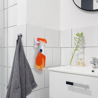 TOPZEA 10 Pack Spray Bottle Holder Hangers Wall Mount, Adhesive Spray Bottle Hooks Easy Install Wall Hanging Cleaning Bottles Organizer Storage Racks for Cabinet, Kitchen, Bathroom, Under Sink
