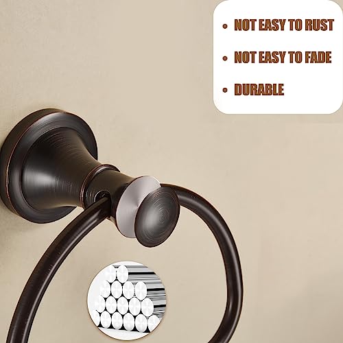 Bronze Towel Ring,Bathroom Hand Towel Holder,Oil Rubbed Towel Hanger Wall Mount Farmhouse Towel Rack Rustic Bath Accessories Half Round