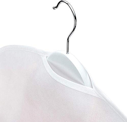 HANGERWORLD Breathable Shoulder Covers Clothes Dust Protectors for Closet Storage (10 Pack, White)