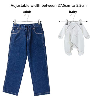 NORTHERN BROTHERS Pants Hangers 12 Pack Skirt Hangers with Clips Metal Adjustable Hanger for Pants Trousers Men Women Kids Clothes