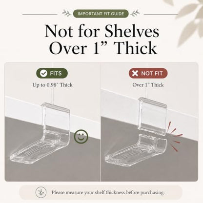 Shelf Dividers Purse Organizer for Closet: Acrylic Clear 8 Pack | Bag Storage Organizer for Handbags, Clutches, Clothes, Sweater, Towel on Wood Shelves