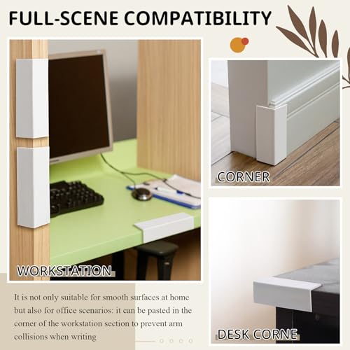 Pangda Baseboard Corners Blocks Self Adhesive Rubber Safety Corner Protectors Proofing Edge Guard Corner Cushion for Wall Furniture Edge(White,12 Pcs)