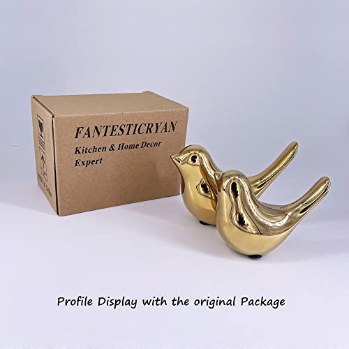 Small Birds Statues Home Decor, Modern Style, Gold, M&L