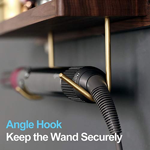Wall Mounted Holder for Dyson Airwrap Styler Hair... (Brown | Metal, Wood)