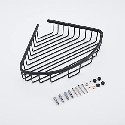 Bathroom Shower Caddy Corner Shelf, Corner-Hollow Design, Ultra Sturdy Rust-Proof Stainless Steel Shelf Organizer Shampoo Holder, Wall Mounted Storage Rack for Bathroom, Matte Black