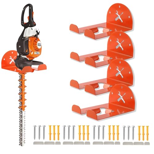 Upgraded Trimmer Rack Wall Mount - 8" Heavy Duty W... (Orange-4Pack | Stainless Steel)