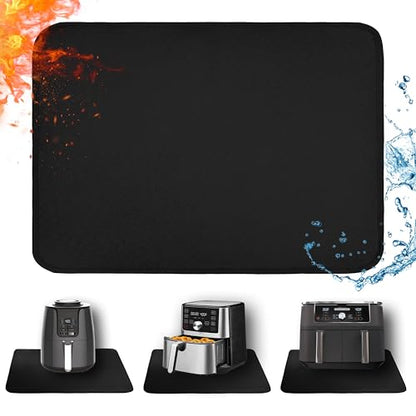 Heat Resistant Mats for Air Fryer on Countertop, 2... (Black | Glass Fiber)