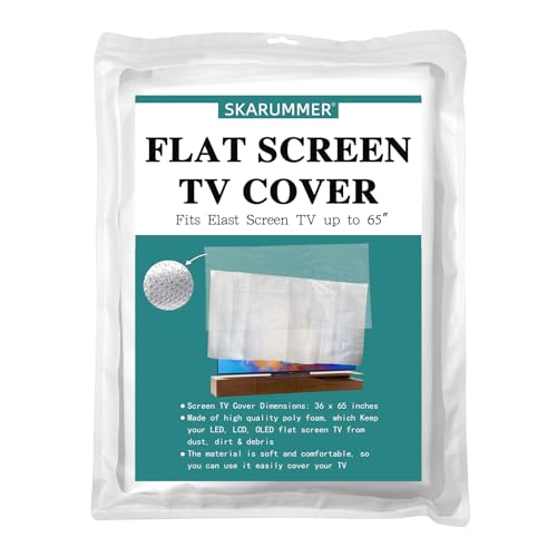 Foam Flat Screen TV Cover and Bubble Flat Screen TV Protective Covers Fits Up to 65''W x 36''H, Flat Screen TV Protection During House Moving, Storing, or Home Renovation (Double-layer)