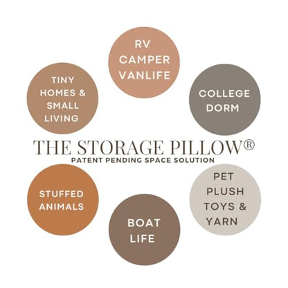 THE STORAGE PILLOW XL zippered storage Pillowcase FILL w Clothes Bedding Blankets to maximize Space - RV Camper Dorm Tiny Home Boat Inside Organization Ideas Accessories - Small Space Storage Solution