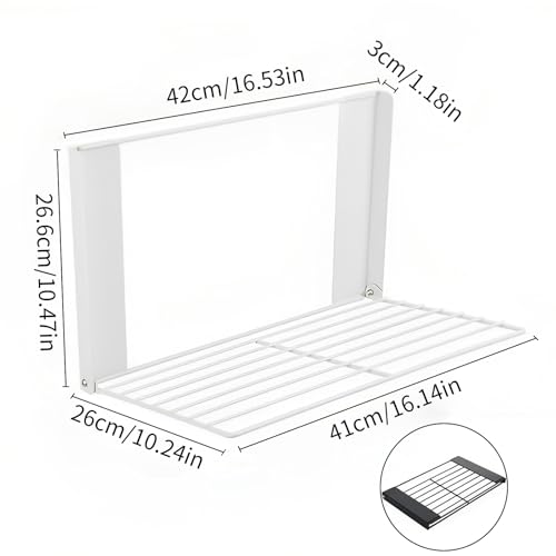 Magnetic Multi-Purpose Organizer Shelf – Space-Saving Side Storage for Washing Machine, Fridge & Bathroom, Folding Towel Rack for Laundry Room & Camper Sink Area – Black