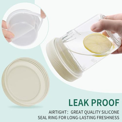 16oz Overnight Oats Containers with Lids, 6 Pack Glass Mason Jars