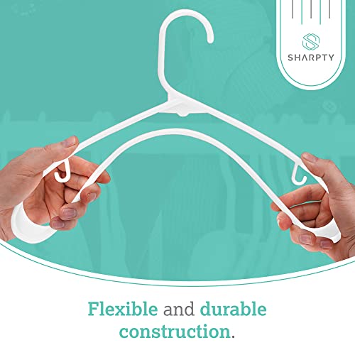 Plastic Clothes Hangers - Adult Plastic Hanger - Clothing Hangers - Standard Hangers for Clothes - Space Saving Hangers - Ideal for Shirt, Dresses, Coat Hangers (60-Pack, White)