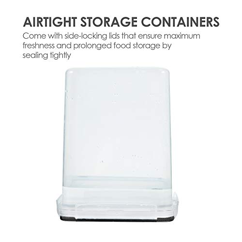 Vtopmart 5.2L Flour Sugar Storage Containers, 4 PCS, Black