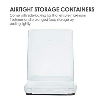 Vtopmart 5.2L Flour Sugar Storage Containers, 4 PCS, Black