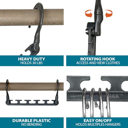 Max 20-Pack Space Saving Cascading Hangers, Classic Grey Hook