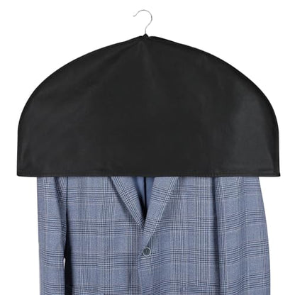 Zilink Breathable Shoulder Covers for Clothes Garment Cover 15 Pack, Black | Clothes Protectors for Hanging Clothes Garment Covers for Suit, Coats, Jackets, Dress Closet Storage