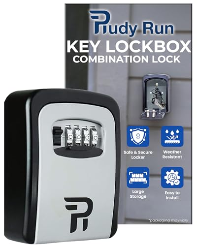 Key Lock Box for Outside – Large Outdoor Lockbox for Keys with Code, 4-Digit Combination Hidden Safe to Hide a Key Outside, Wall Mounted Key Storage for Home, Airbnb, 1 Pack