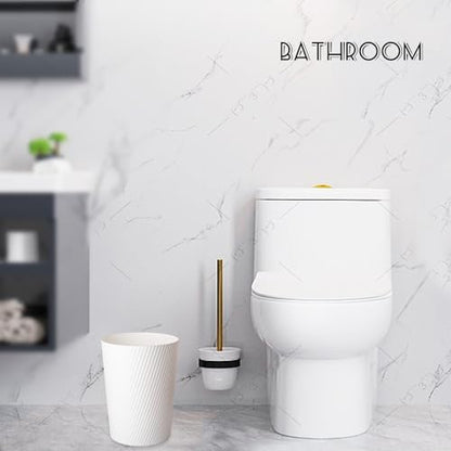 Small Trash Can Wastebasket Garbage Can Container Bins for Bathrooms, Laundry Room, Kitchens, Offices, Kids Rooms, Dorms (White) | Open-Top Plastic Sturdy Trash Bin for Bathroom, Kitchen, Laundry, Office, Kids Room, Dorm, Easy to Clean