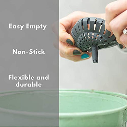 Kitchen Sink Strainer 3.25" - Dripsie Anti-Clog Food Catcher, Flexible Drain Basket, Dishwasher Safe, Standard Fit, Made in USA (1-Pack Gray)