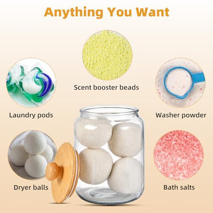 Laundry Pod Container and Dryer Sheet Holder,Laundry Room Organization | Laundry Detergent Sheets Dispenser Laundry Room Organization Storage Box for Powder,Scent Booster Beads,Dryer Balls,Bath Salt