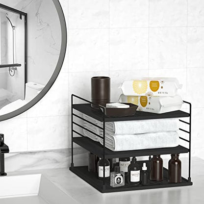 Upgraded Cabinet Organizers and Storage -Divided Compartment Holder for Plastic Bag, Wrap, Foil, Snack and Box for Kitchen and Pantry Organization and Storage, Kitchen Organization(Black)