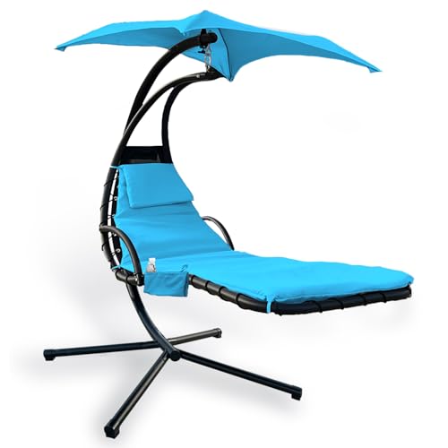 Waterproof Umbrella Fabric Patio Chair Replacement Cushion Cover,Blue | Waterproof Umbrella Fabric Slipcover for Outdoor Lounge, Patio Chaise & Swing Hammock; Cover Only, Cushion Excluded