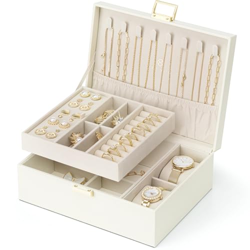Jewelry Organizer,2 Layer Jewelry Box Large Jewelr...