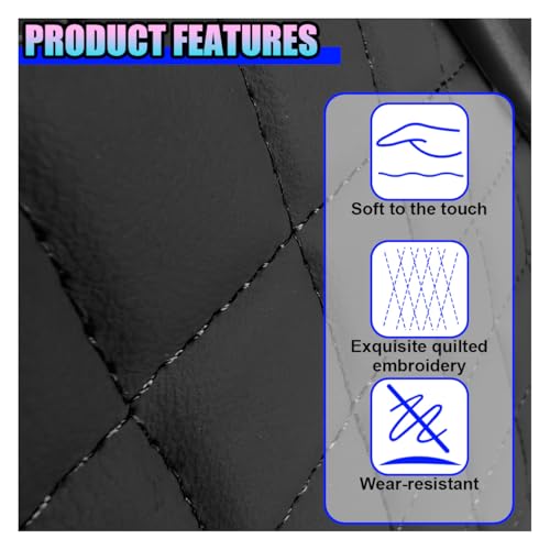 Leather Car Center Console Cover, Armrest Booster Cushion,BlackRed | Universal Vehicle Middle Console Organizer with 2 Cup Holders, Side Storage Bag, Tissue Box & Phone Slot, 13.38"×7.28"×2.44"