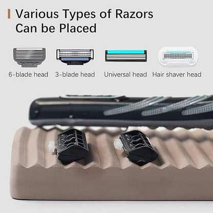 Diatomite Razor Holder for Shower,Water Absorption Fast Drying Natural Diatomite Tray for Razor Soap Shaving Cream Foam Bottle Face Wash (Beige)