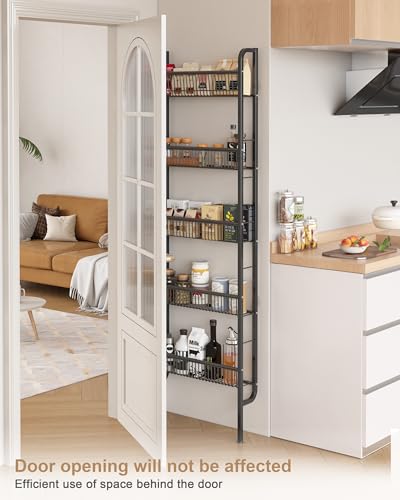 UMDONX Narrow 5-Tier Behind-the-Door Bathroom Storage Rack | Space-saving Storage for Tight Spaces; Suitable for Kitchen and Bathroom