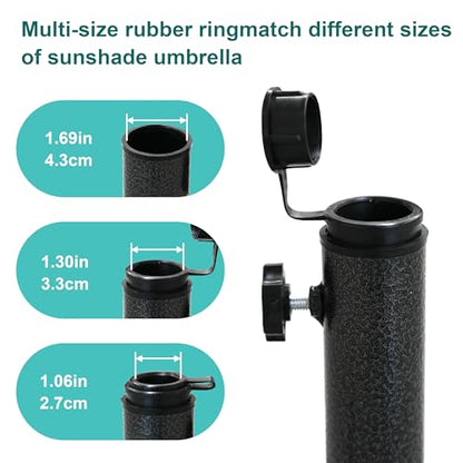 AMMSUN Foldable Portable Beach Umbrella Stand, Patio Umbrella Base Holder | Outdoor Sunshade Anchor, with Weight Bag, Rust-Free Tempered Iron Umbrella Stand for Courtyard, Garden, Beach, Lawn, Fishing