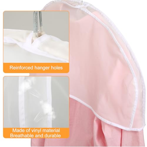 24 Pcs Garment Covers for Hanging Clothes, Shoulder Cover Breathable Garment Dust Covers Protectors With 2" Gusset for Suit, Coats, Jackets, Dress, Closet Storage, 24''W x 12"H x 2''D