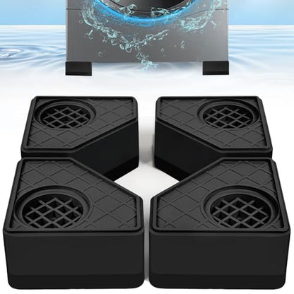 4Pcs Anti Vibration Pads for Washing Machine, Stops Washer Dryer Moving, Prevents Noise, Vibration Transfer, Antivibration Stabilizer Support Feet Mat Suitable for Most Furniture (Increase1.8in)