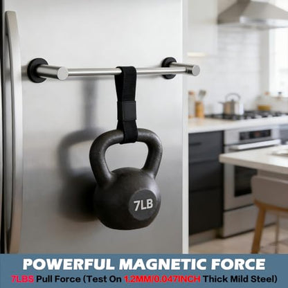 Magnetic Towel Holder,1 Set Magnetic Towel Rail Silver with Adjustable Length, Non-Slip Stainless Steel Towel Rail for Refrigerator, Oven, Dishwasher, Cabinet, Laundry