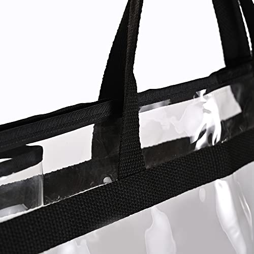 Large Zippered Clear Dust Cover Organizer Bag Beach Tote Grocery Storage Handbag Purse