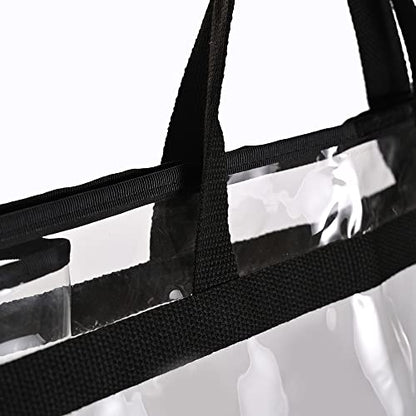 Large Zippered Clear Dust Cover Organizer Bag Beach Tote Grocery Storage Handbag Purse
