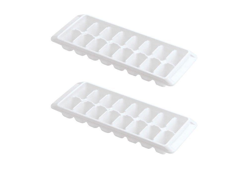 Ice Tray Easy Release White Ice Cube Trays, 16 Cube (Pack of 2) (2867-WHT-2)