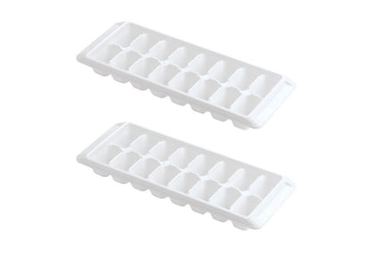 Ice Tray Easy Release White Ice Cube Trays, 16 Cube (Pack of 2) (2867-WHT-2)