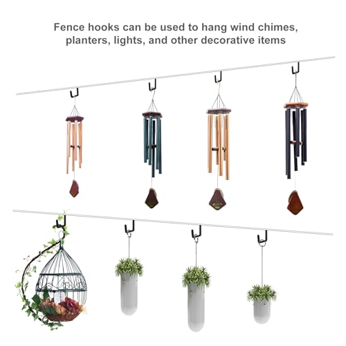 4 Pcs Rafter Hooks, Upgraded Fence Hangers, Heavy Duty Bike Hanger for Garage, Ladder Hook, Black Large S Hooks for Hanging Hose, Plants, Chairs, Bikes, Ladders, Cords and More