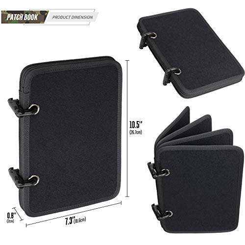 LIVANS Patch Booklet Organizer, Flip-Page Patch Book | Mini Display Patches Panel Board with Removable Ring Binders, for Morale Patches, Badges, and Collections